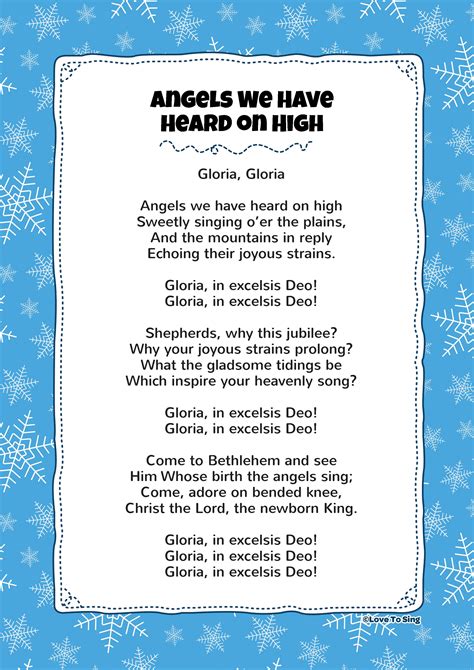 Free Lyric Monday! 🎵 🎄 🎅 Angels We Have Heard on High with Lyrics ...