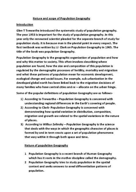 1621521076 - Population Geography: Nature, Scope, & Definitions - Studocu