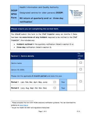 IE HIQA DCOP NF40 Form 2016-2026 - Fill and Sign Printable Template Online
