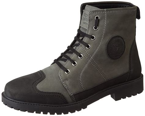 Royal Enfield Mens Huntsman Leather Boots Grey Shoes-Uk 9 (Rlcsoa220382 ...