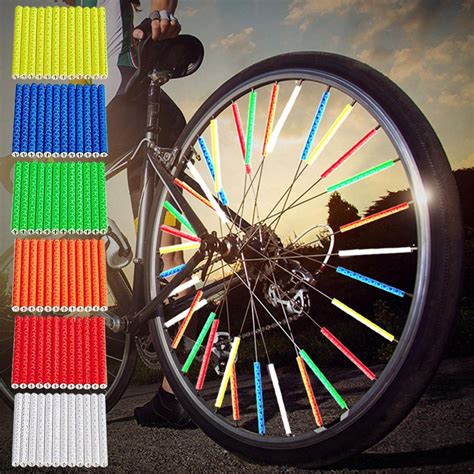12/24/36PCS Bag Bicycle Wheel Spokes Reflective Sticker Tube Strip ...