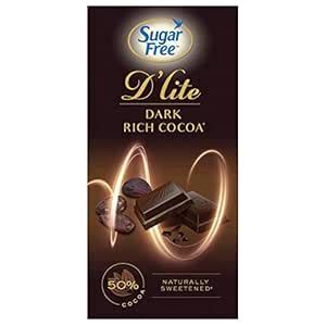 Sugar Free D'Lite Dark Chocolate | Rich Cocoa Dark Chocolate Bar | Pack ...