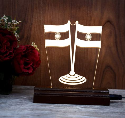Buy Sanskriti The Tiranga Flag 3D Illusion Acrylic Table Lamp(Color ...