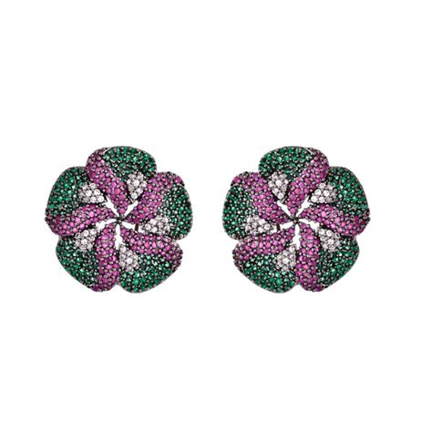 Sparkling Elegance Clover Charisma American Diamond Stud Earrings – VOYLLA