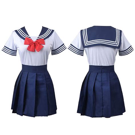 Buy Sailor Moon Cosplay Costume School Uniform Sailor Blue Pleated ...