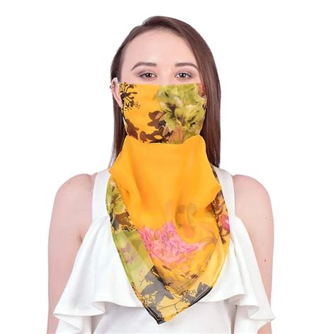 Buy Sidh Women's Polyester Georgette Flower Printed Dust Proof ...