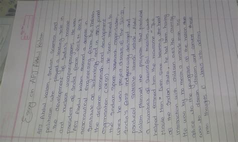 200 words essay on dr.Apj abdul kalam - Brainly.in