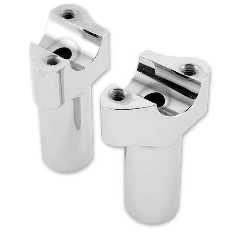 Milwaukee Twins Chrome Forged Aluminum 2″ Straight Risers for 1″ Bars ...