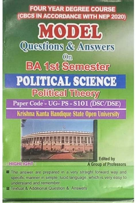 DD-Political Science | B.A. 1st Semester | Model Questions And Answers ...