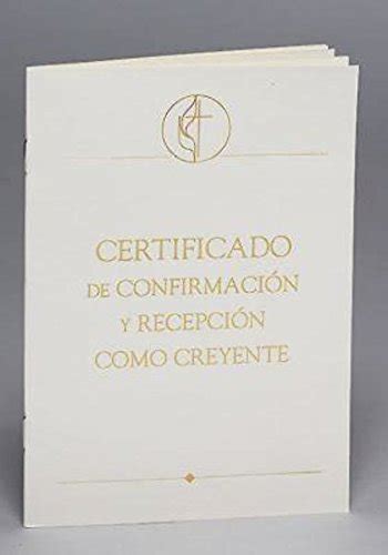 Buy Metodista Unida Certificado De Confirmación Y Recepción, Paquete De ...