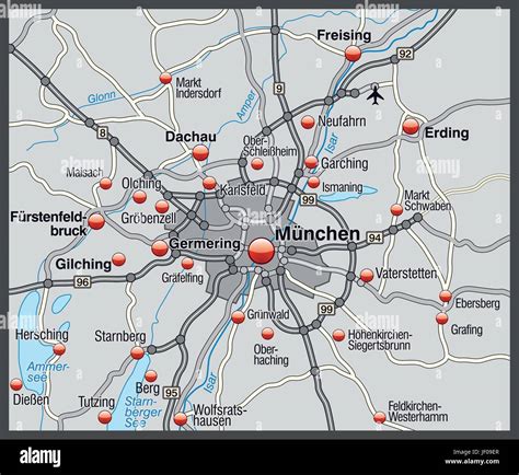 Munich map hi-res stock photography and images - Alamy