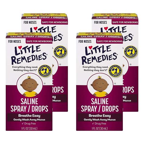 Little Remedies Little Noses Saline Nasal Spray/Drops Solution, 1 Ounce ...