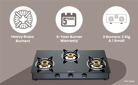 Bajaj NBAI Powder Coated Glasstop Gas Stove with Non Battery Auto ...