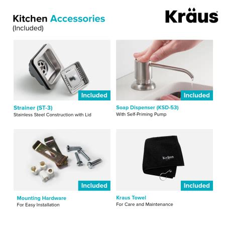 Kraus KHU24L-1610-53CH Pax 24" Undermount Single Basin Stainless Steel ...