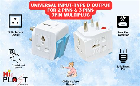 Hi-Plasst 3-Pin Multi Plug Socket with Individual Switch | Universal ...
