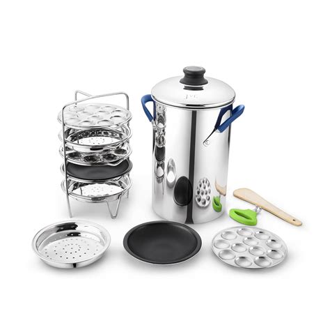 JVL Stainless Steel Full Set Thattu Idly, Idiyappam/Dhokla Maker & Mini ...