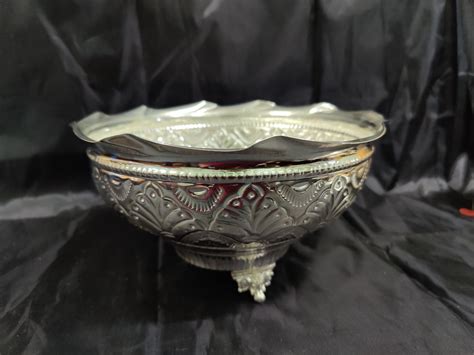 German Silver Flower Butti Big 10" – Silver Giftry