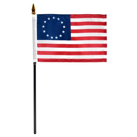 Betsy Ross 4in x 6in Poly-cotton Stick Flag – United States Flag Store