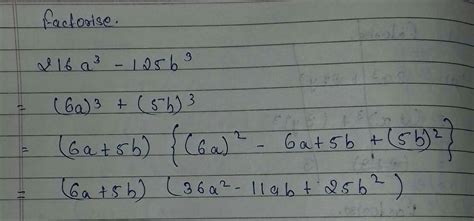 Factorise 216a^3 - 125b^3 - Brainly.in