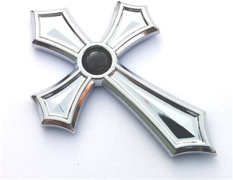 CarChromeDecals Chrome Christian Cross Emblem Decal Sticker for Car ...
