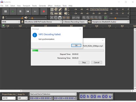 MP3 Decoding Failed Audacity Error 的图像结果
