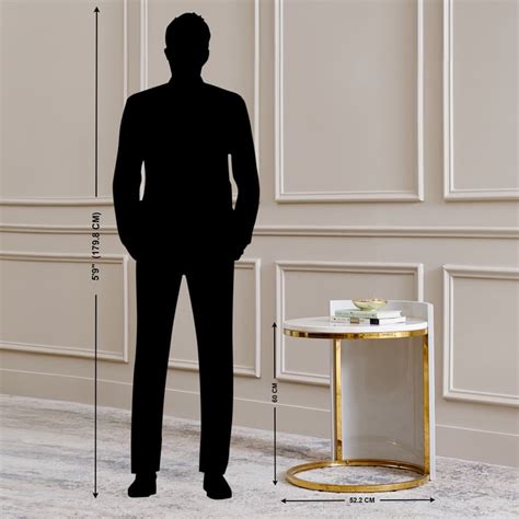 Buy Vegas Faux Marble Top Accent Table - Gold from Home Centre at just ...