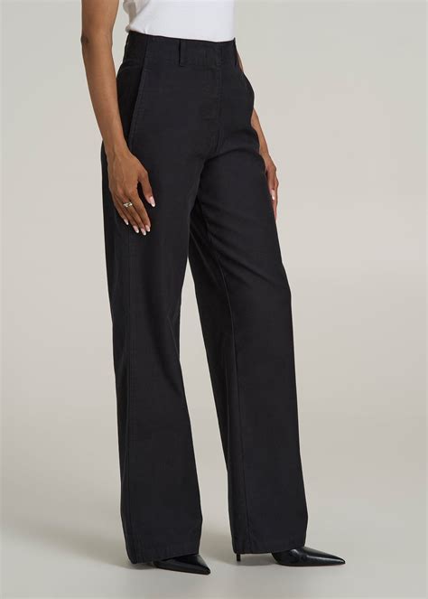 High Rise Wide Leg Flat Front Chino Pants for Tall Women | American Tall