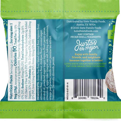 Siete Grain Free Cookies Mini Mexican Wedding Multipack 0.67 oz Bags ...