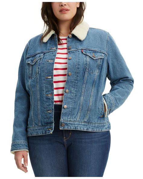 Levi's ® Plus Size Fleece-lined Denim Jacket in Blue - Lyst