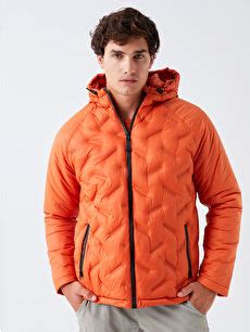 Turuncu Standart Kalıp Kapüşonlu Erkek Şişme Mont - W31253Z8-GXR | LCW