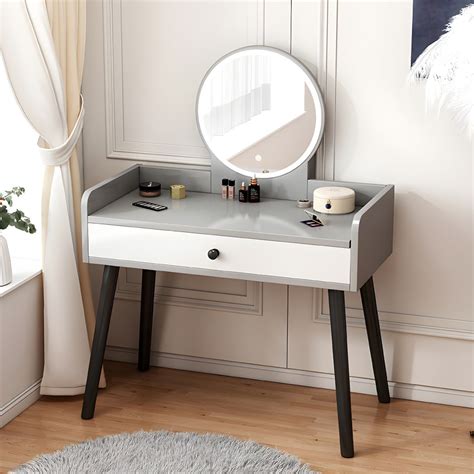 Contemporary Makeup Vanity Desk Wooden Bedroom Make-up Vanity with ...