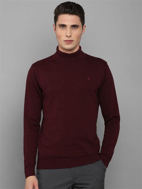 Buy Louis Philippe Men Maroon Turtle Neck Pullover - Sweaters for Men ...