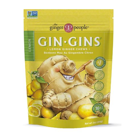 Amazon.com : GIN GINS Lemon Ginger Chews – Natural Fresh Ginger Candy ...