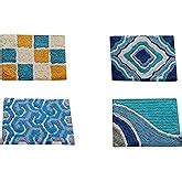 Buy AAZEEM Abstract Cotton Door Mat - 16"x24", Multicolour Set of 3 ...