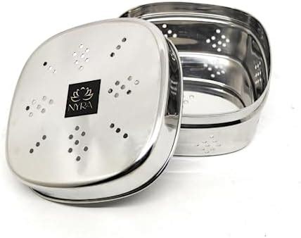NYRA® Stainless Steel Square Shaped Box For Kothmir/Dhaniya/Coriander ...