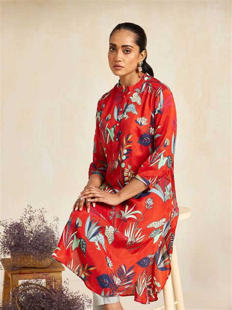 Buy Rust Fountain Gathered Tunic Online - Chique