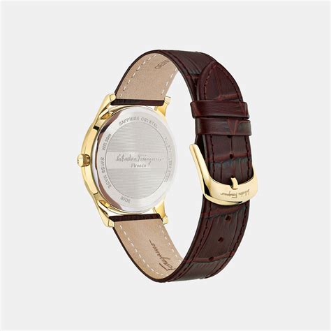 Ferragamo Men Quartz Gold Dial Analog Leather Watch SFDE01019 – Just In ...