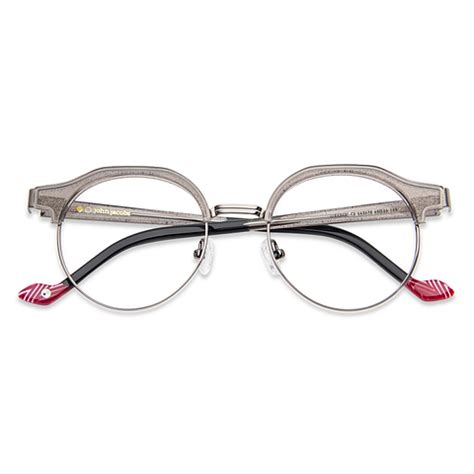 Buy Gunmetal Grey Transparent Black Full Rim Clubmaster John Jacobs ...