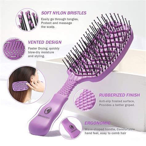 Haur Brush BRUSHZOO Detangling Brush Set for Women, Men, and Kids ...