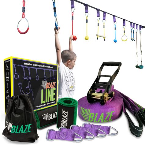 Trailblaze - Ninja Warrior Hanging Obstacle Course for Kids, 50 Feet ...
