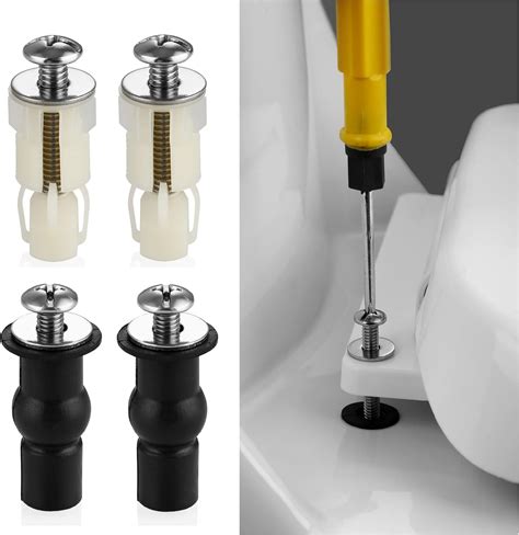 Toilet Seat Hinges Screws, 2-Set Stainless Steel Universal Toilet Seat ...