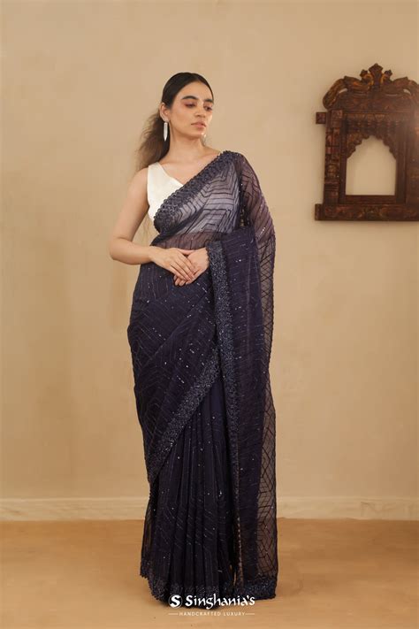 Buy Pure Georgette Silk Sarees Online | Singhania's