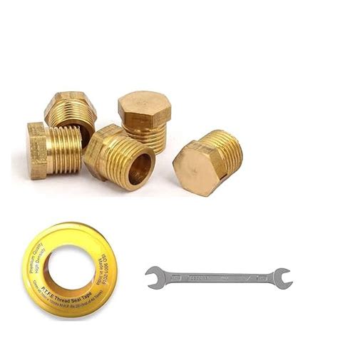 GSK Cut® 1/4" BSP Male Pipe Plug Thread Socket Plug Brass Fitting Hex ...