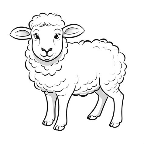 Premium Photo | Coloring page for toddlers a sheep easy to color ...