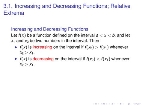 Image result for Increasing Decreasing Extrema