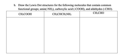 SOLVED: b. Draw the Lewis Dot structures for the following molecules ...