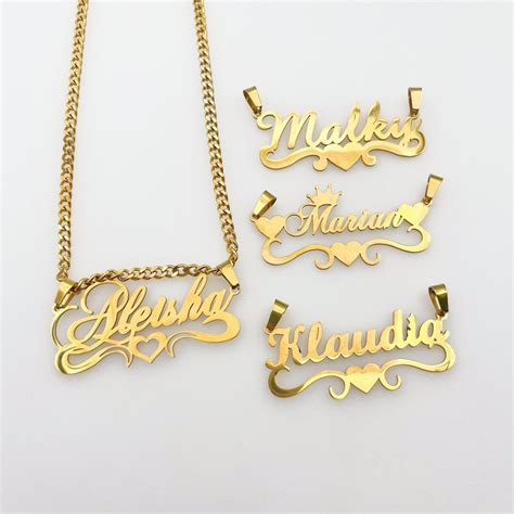 14K Gold Filled Name Name Necklace, Custom Name Necklace, Cuban Name ...
