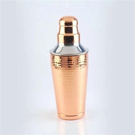 Party Cocktail Shakers - Stainless Steel Copper Plated Hammered ...