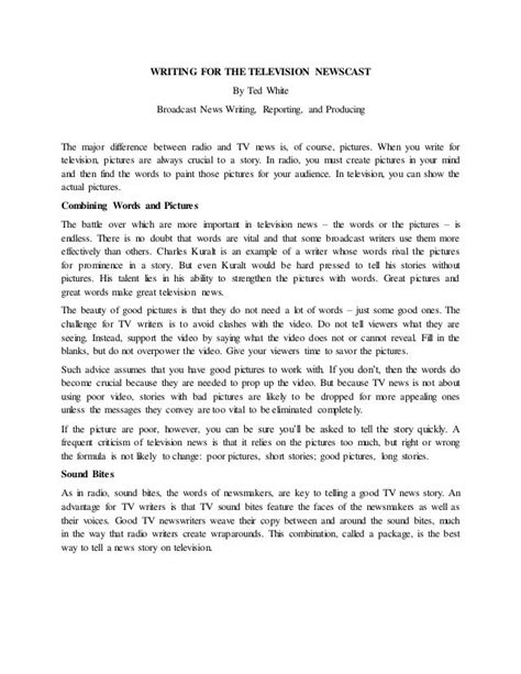 Image result for News Reporter Script Example