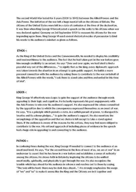 KING George VI report - The second World War lasted for 6 years (1939 ...